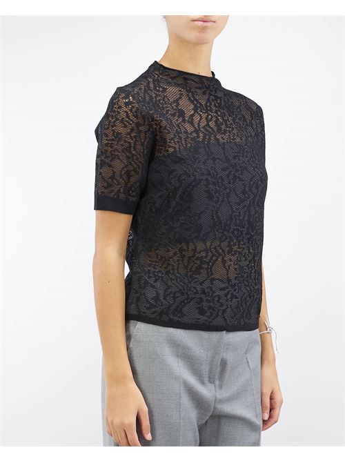 Lace effect jacquard turtleneck sweater Twinset TWIN SET | Sweater | TP30106